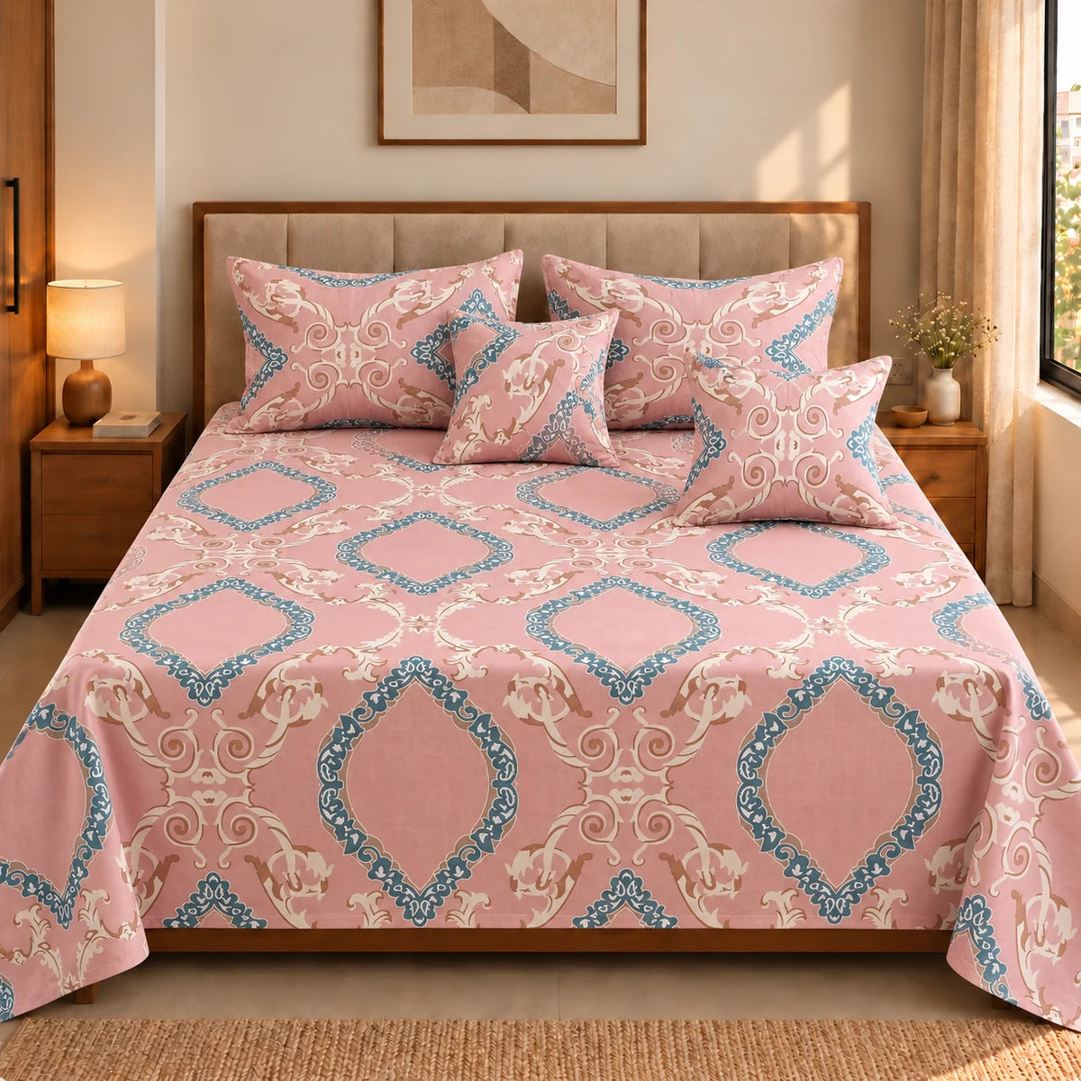 Caprese - 5 Pieces - Quilted Bedding Set (90 x 90 inches)