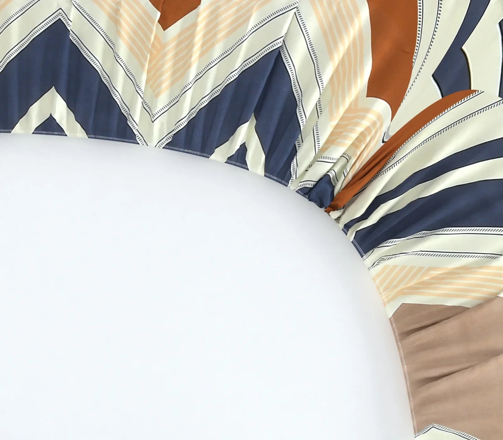 Caramel Chevron - Queen/Double - Fitted Bedsheet (76×72 inches)
