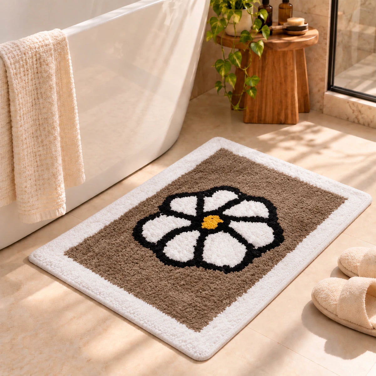 Carnation Grey - Anti-Slip Microfibre Doormat (40x60 cm) - Pack of 1