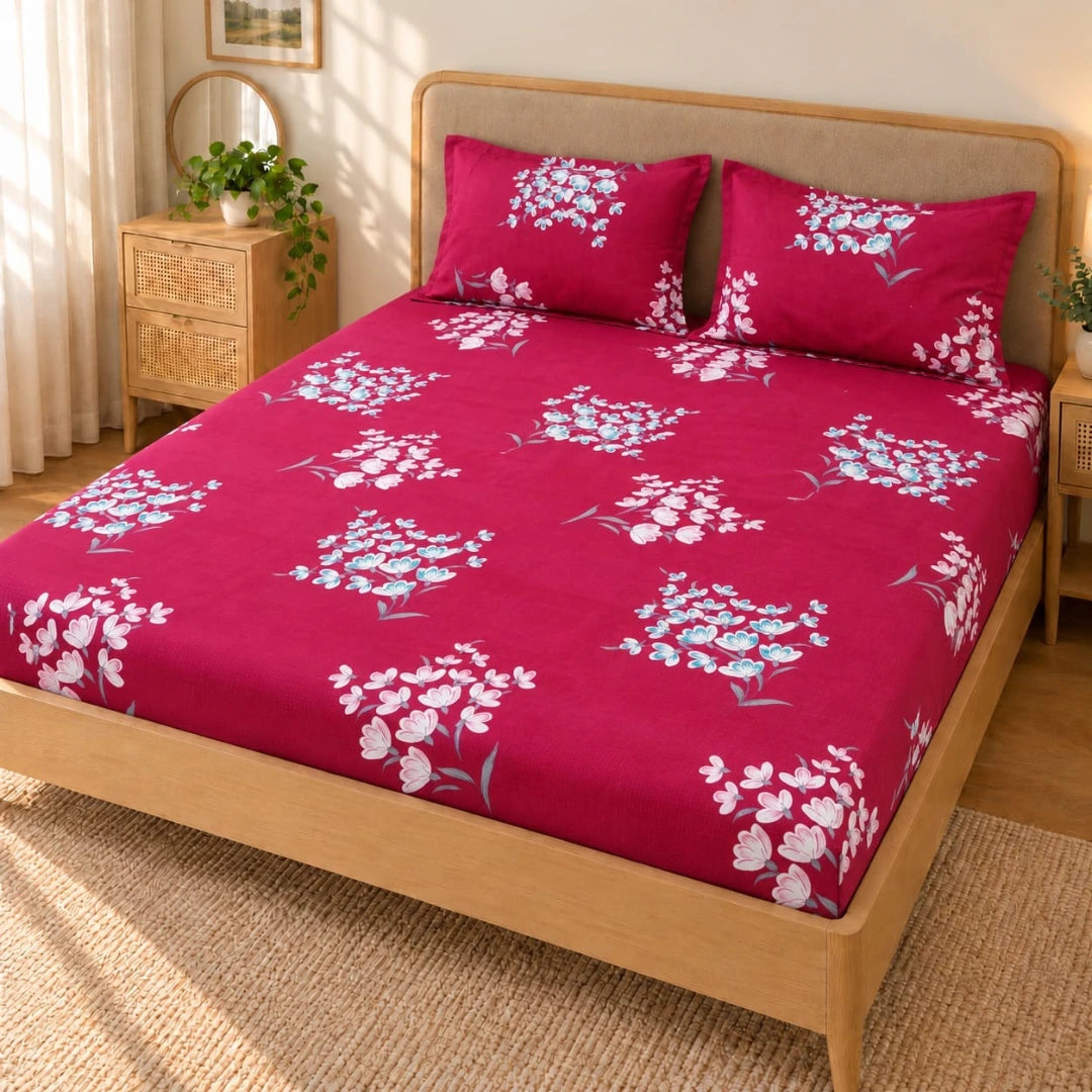 Cherry - King - Fitted Bedsheet (78×72 inches)