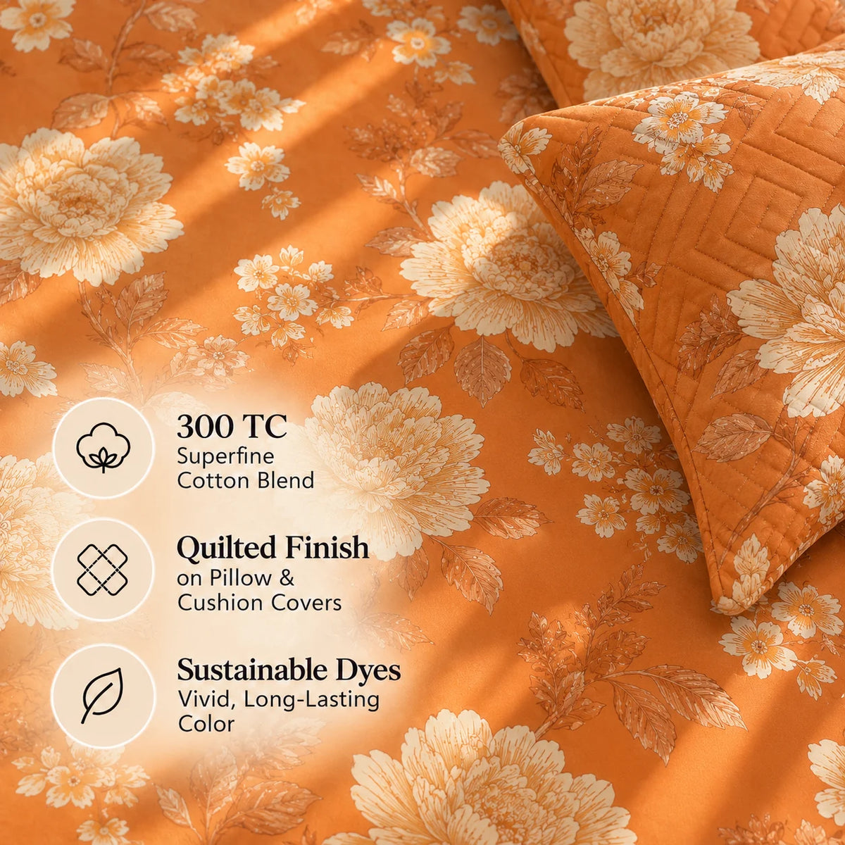 Crimsona - 5 Pieces - Quilted Bedding Set (90 x 90 inches)