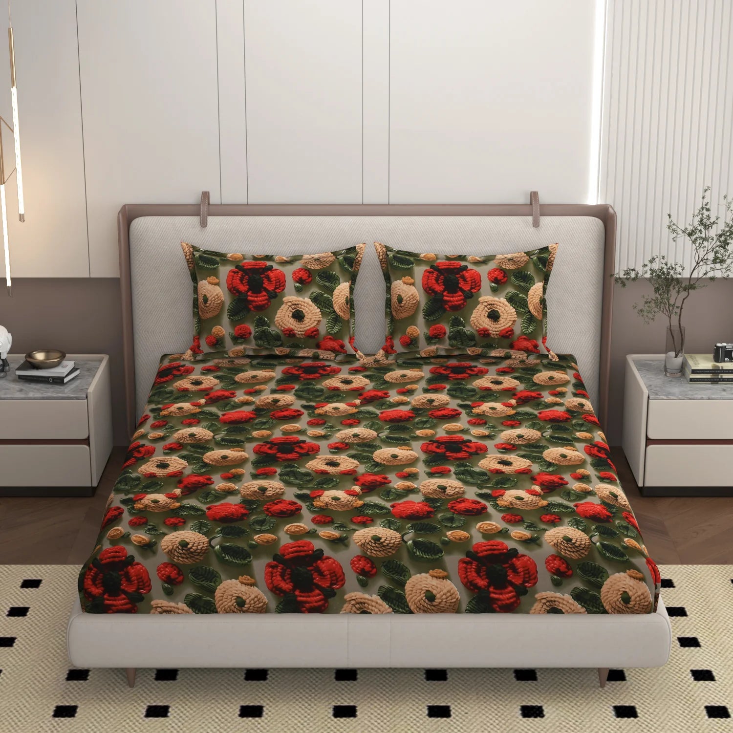 Crochet - King - 7D Design Fitted Bedsheet (78×72 inches)