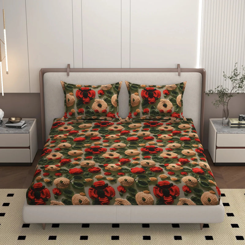 Crochet - King - 7D Design Fitted Bedsheet (78×72 inches)