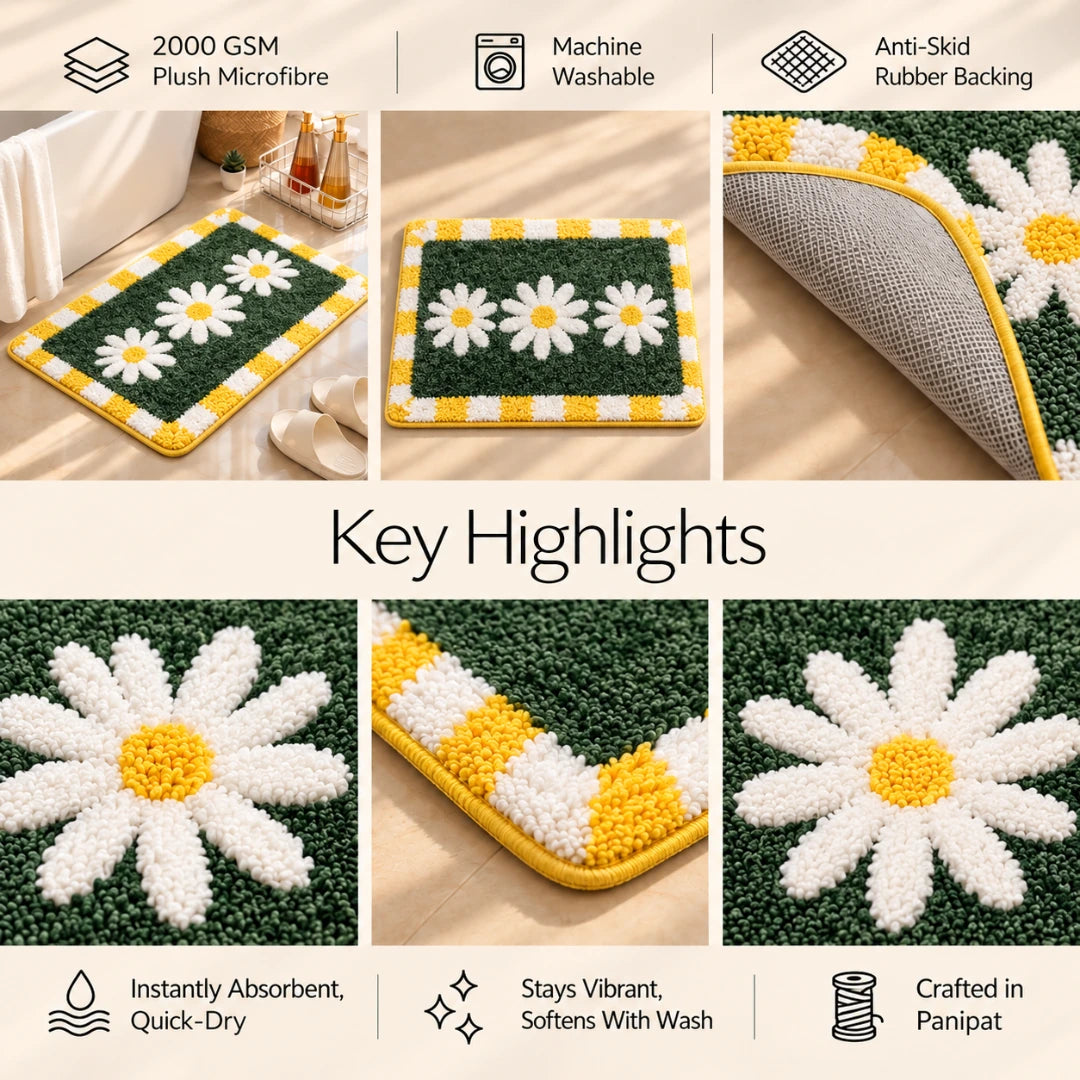 Daffodils - Anti-Slip Microfibre Doormat (40x60 cm) - Pack of 1