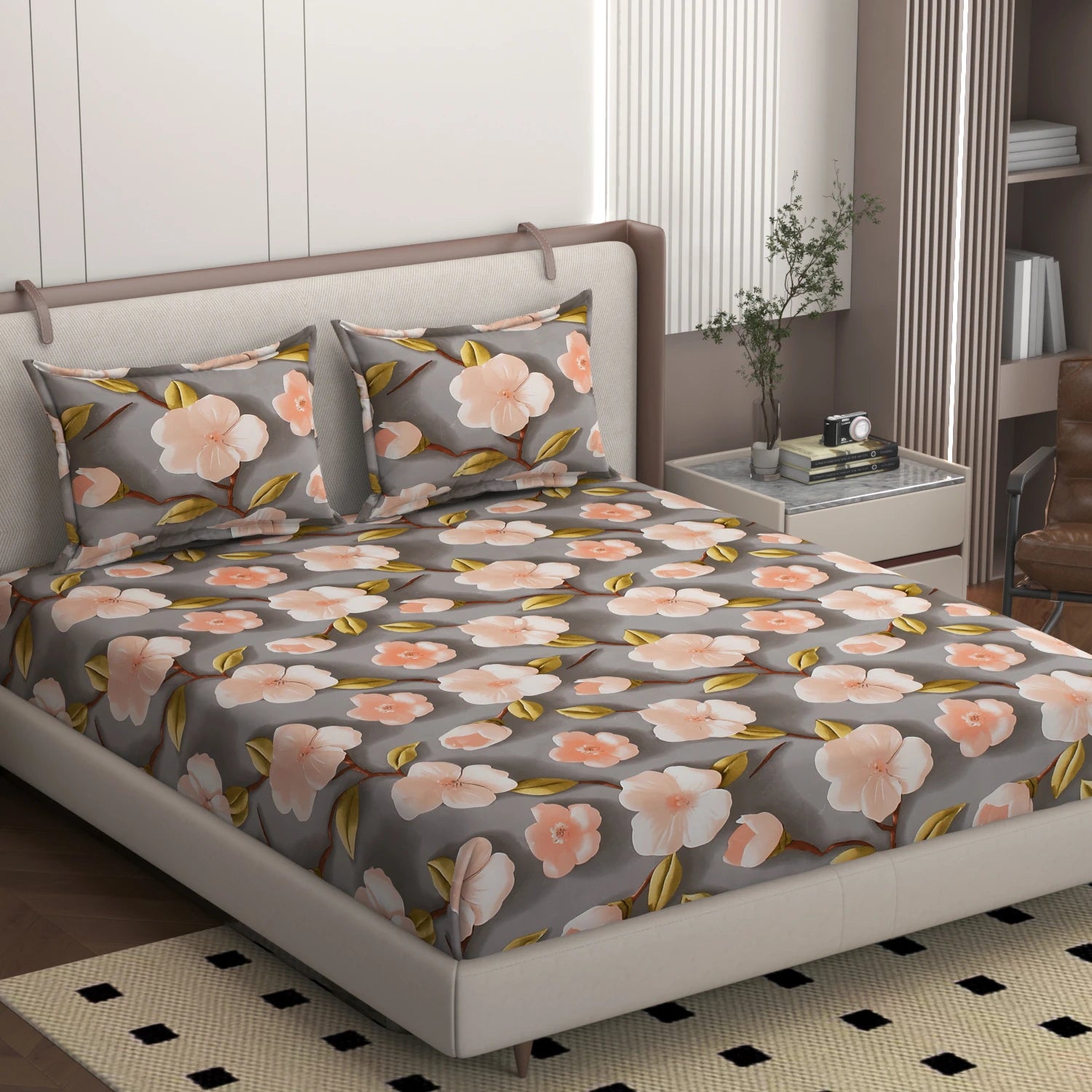 Elona - King - 7D Design Fitted Bedsheet (78×72 inches)