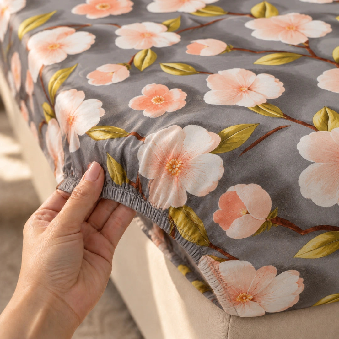 Elona - King - 7D Design Fitted Bedsheet (78×72 inches)