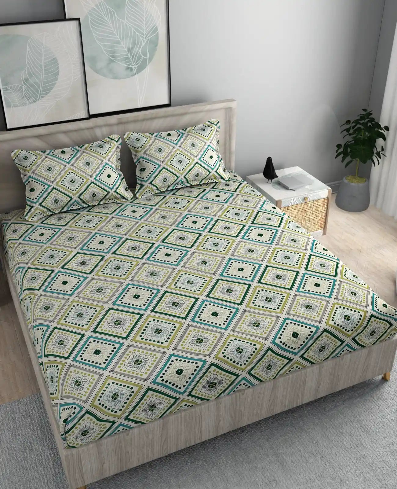 Emerald - Queen/Double - Fitted Bedsheet (76×72 inches)