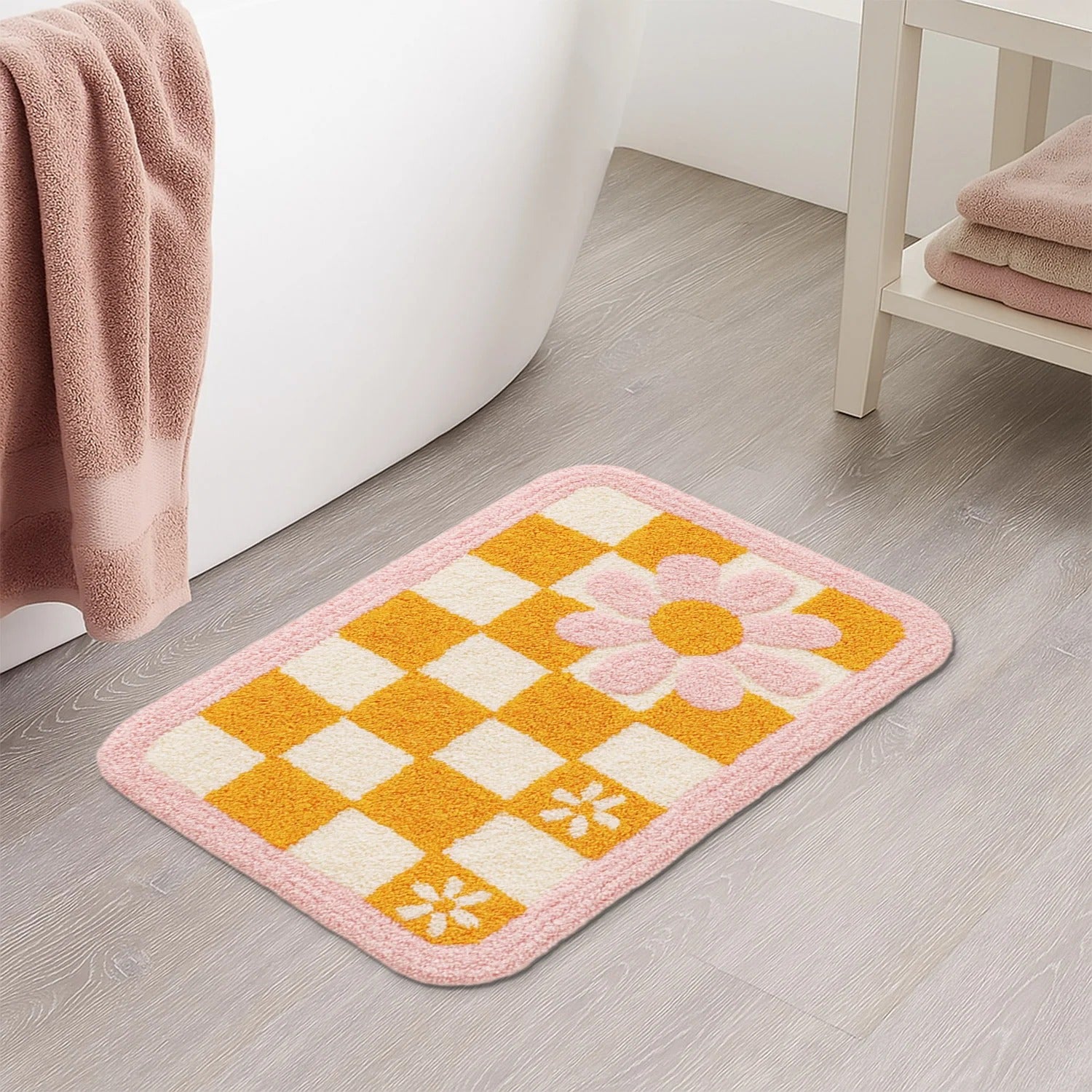 Epsori Orange - Anti-Slip Microfibre Doormat (40x60 cm) - Pack of 1