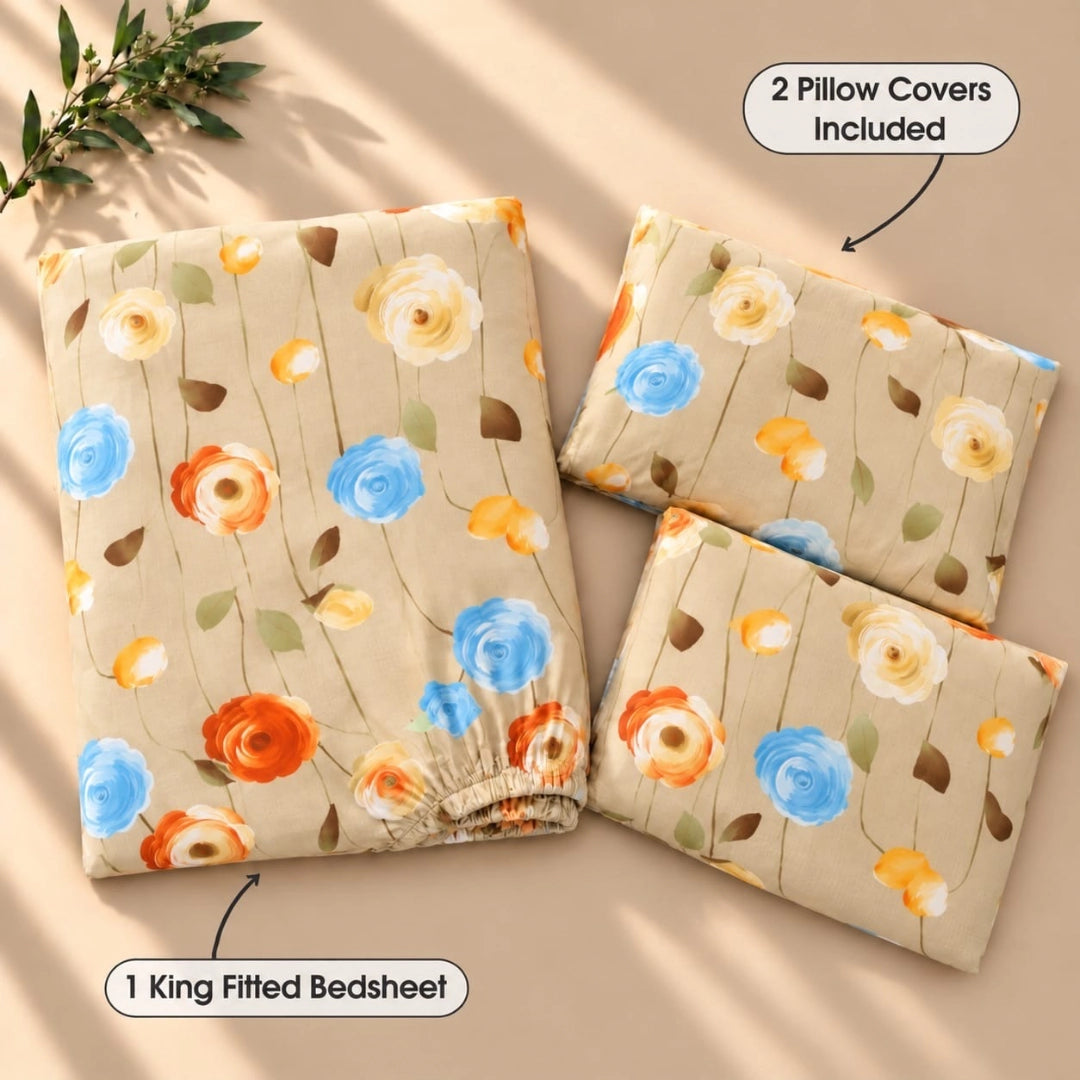 Europa - King - 7D Design Fitted Bedsheet (78×72 inches)