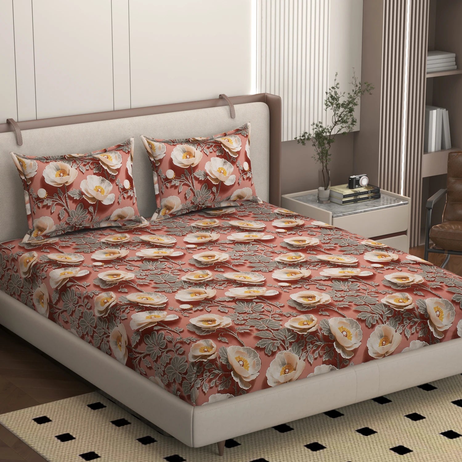Eva - King - 7D Design Fitted Bedsheet (78×72 inches)