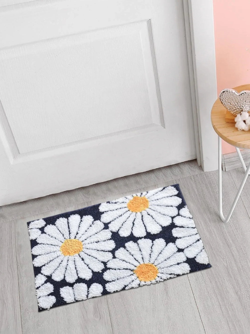 Flora Blue - Anti-Slip Microfibre Doormat (40x60 cm) - Pack of 1