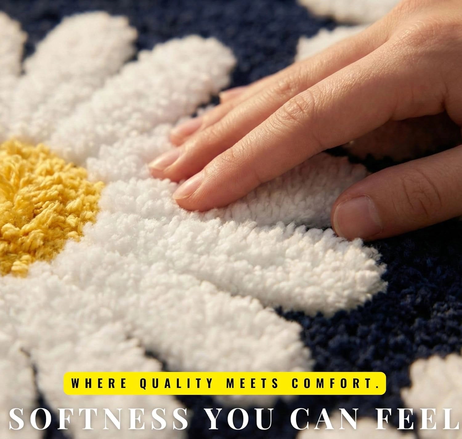 Flora Blue - Anti-Slip Microfibre Doormat (40x60 cm) - Pack of 1