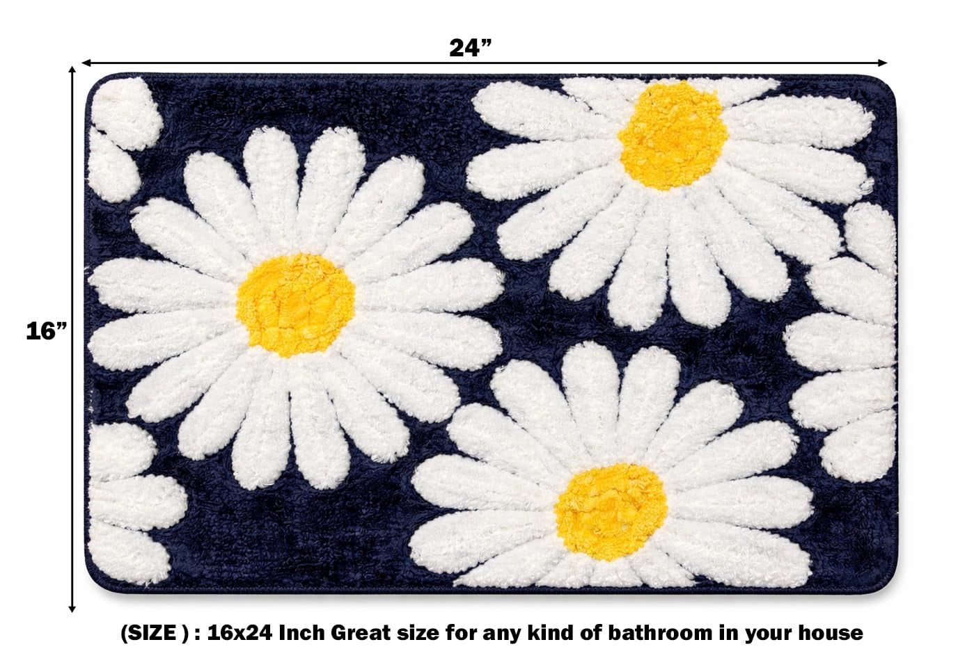 Flora Blue - Anti-Slip Microfibre Doormat (40x60 cm) - Pack of 1