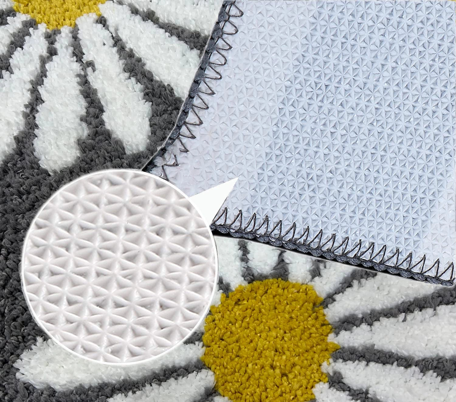Flora Grey - Anti-Slip Microfibre Doormat (40x60 cm) - Pack of 1