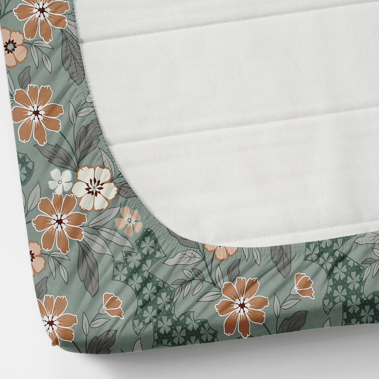 Flora Noir - Queen/Double - Fitted Bedsheet (76×72 inches)
