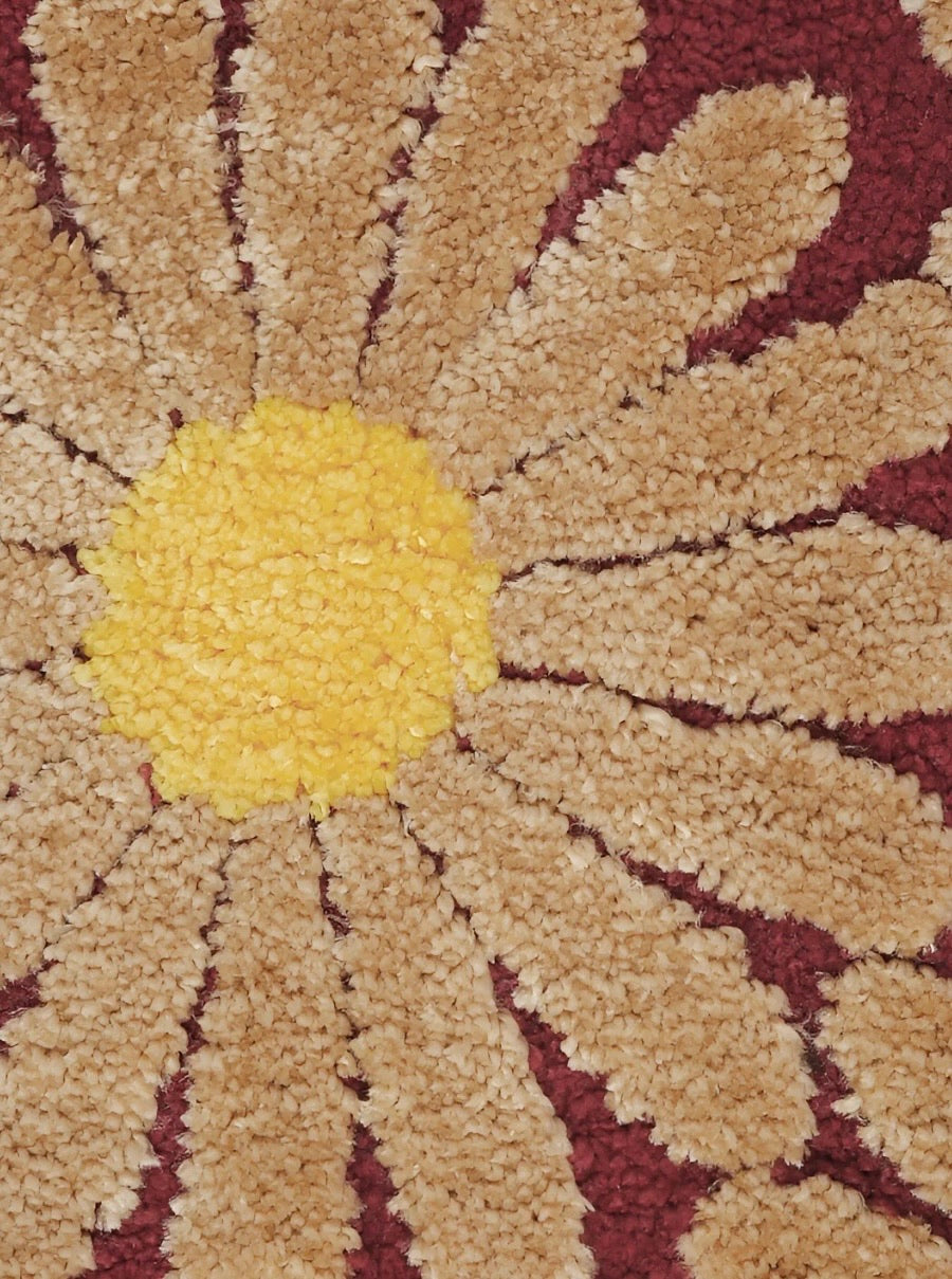 Flora Red - Anti-Slip Microfibre Doormat (40x60 cm) - Pack of 1