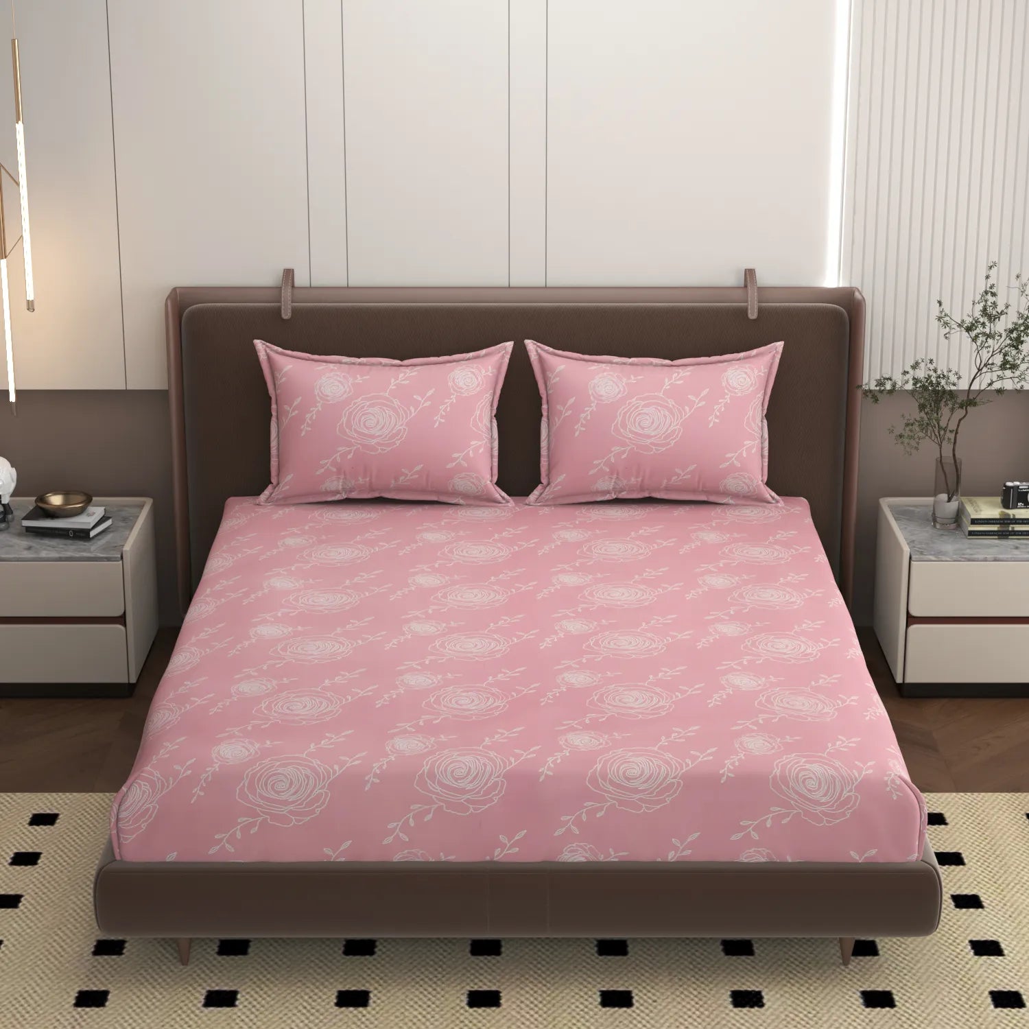 Floretta Pink - King - Fitted Bedsheet (78×72 inches)
