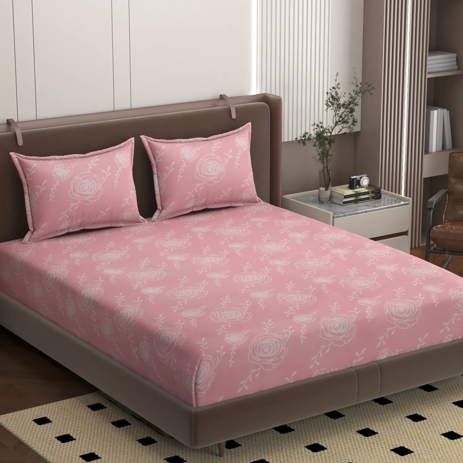 Floretta Pink - King - Fitted Bedsheet (78×72 inches)
