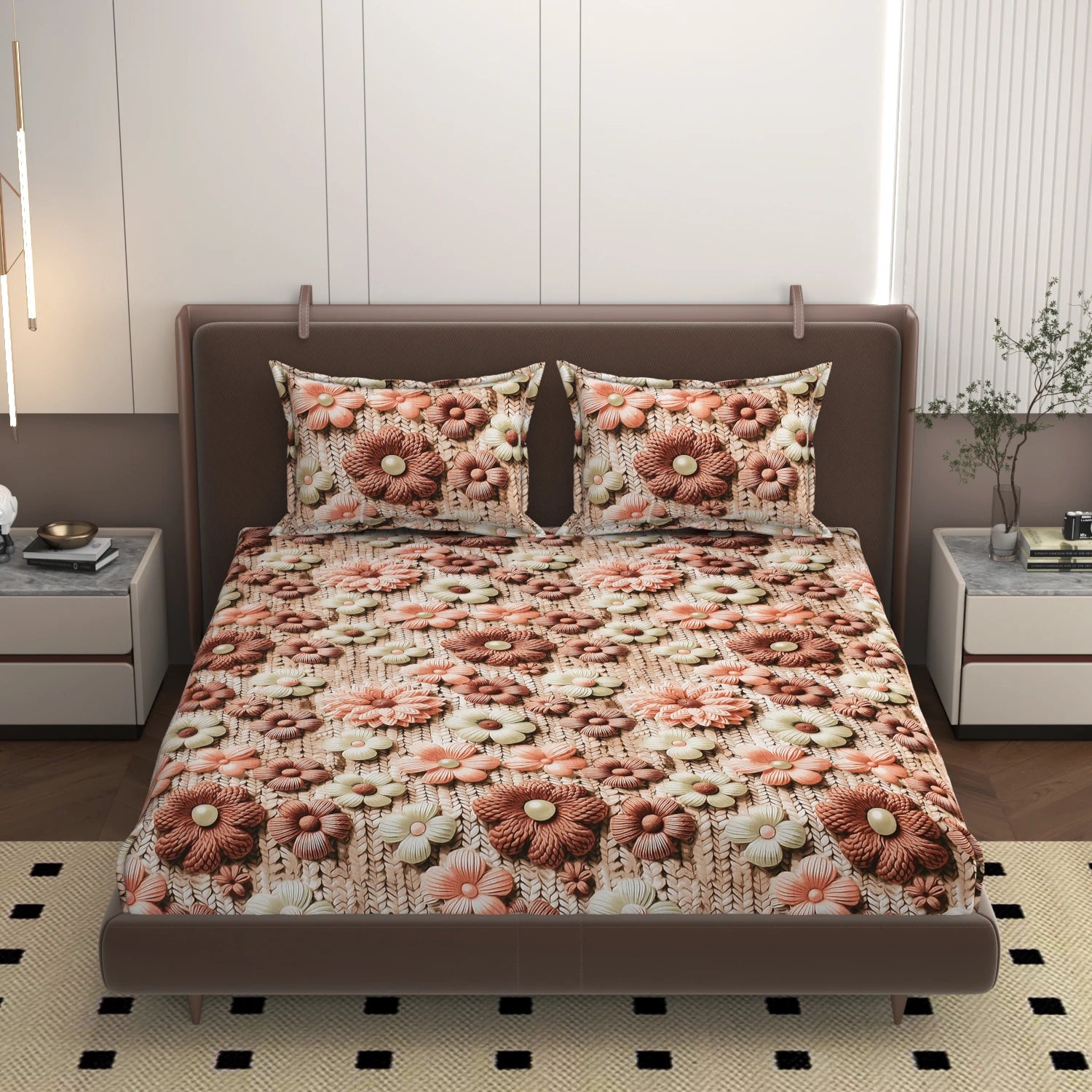 Florina - King - 7D Design Fitted Bedsheet (78×72 inches)