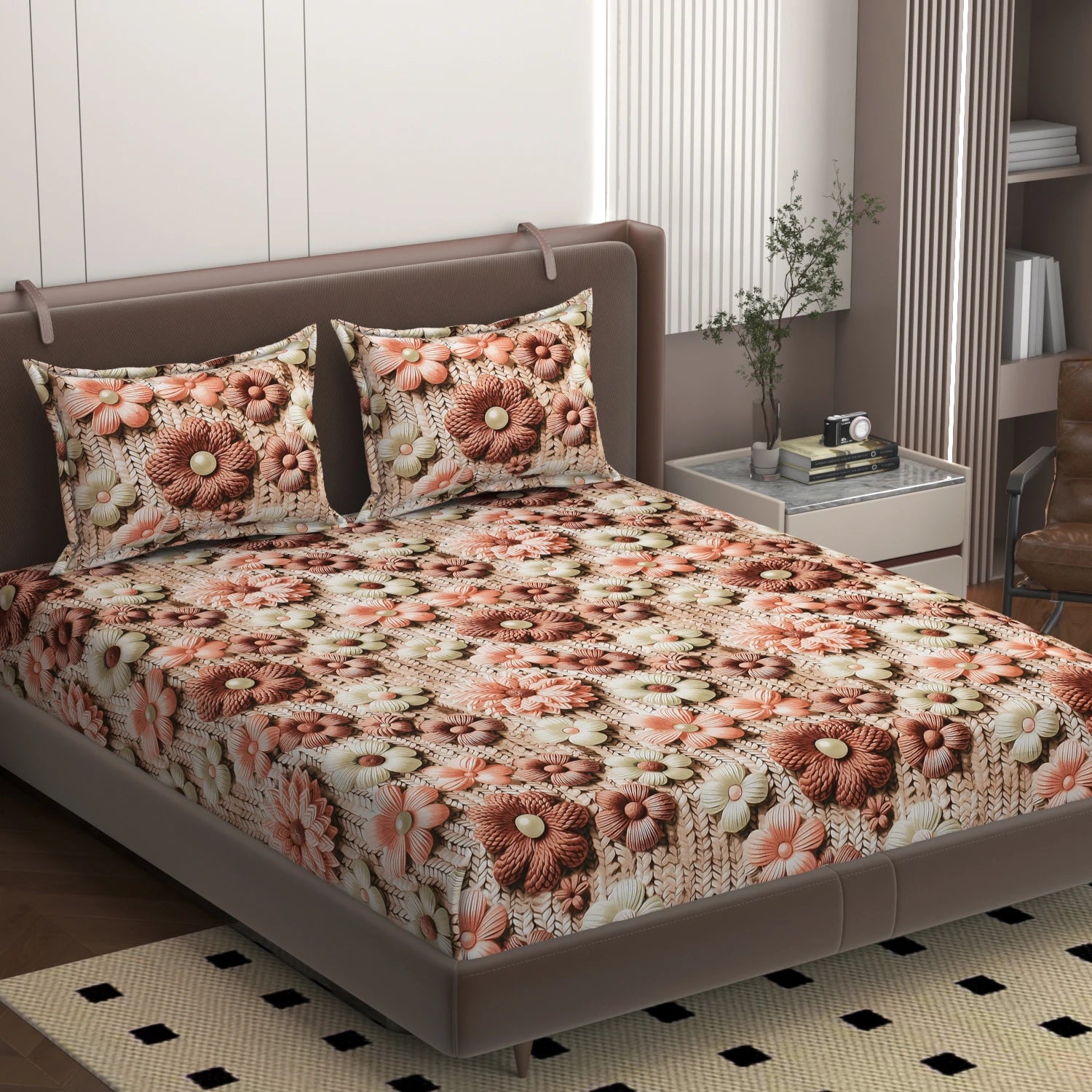 Florina - King - 7D Design Fitted Bedsheet (78×72 inches)