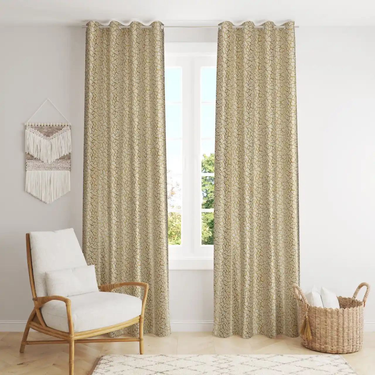 Freesia - Champagne Curtains (Set of 2)