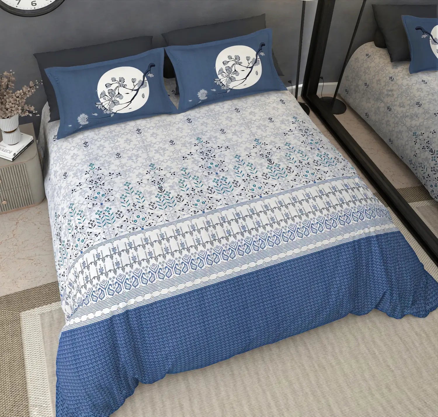 Gardenia Ocean - King - 100% Pure Cotton Bedsheet (108×108 inches)