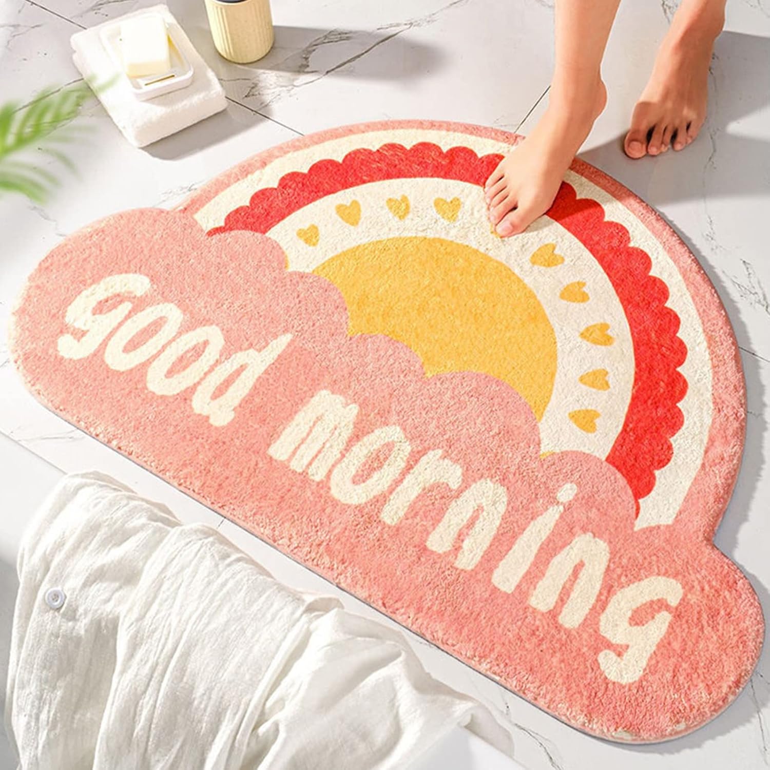 Good Morning - Anti-Slip Microfibre Doormat (40x60 cm) - Pack of 1