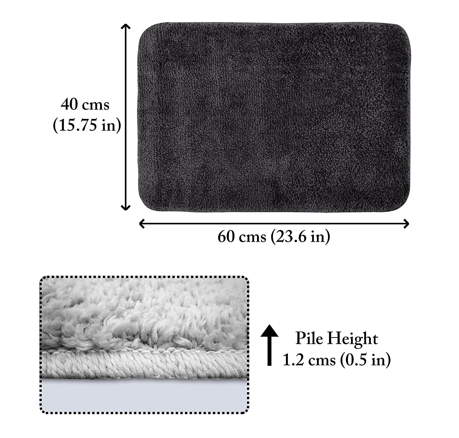 Grey Microfibre Doormat (Pack of 2)