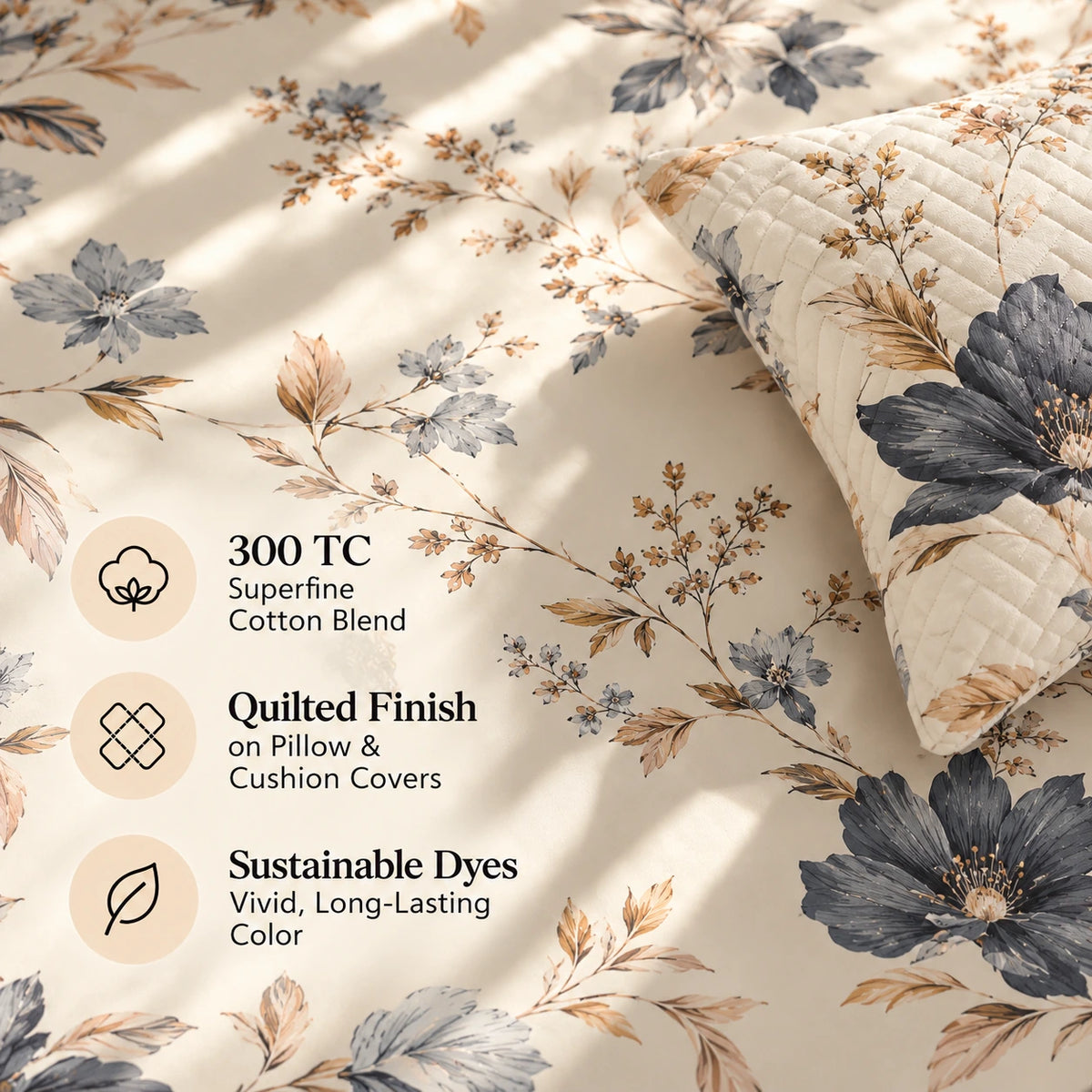 Haley - 5 Pieces - Quilted Bedding Set (90 x 90 inches)