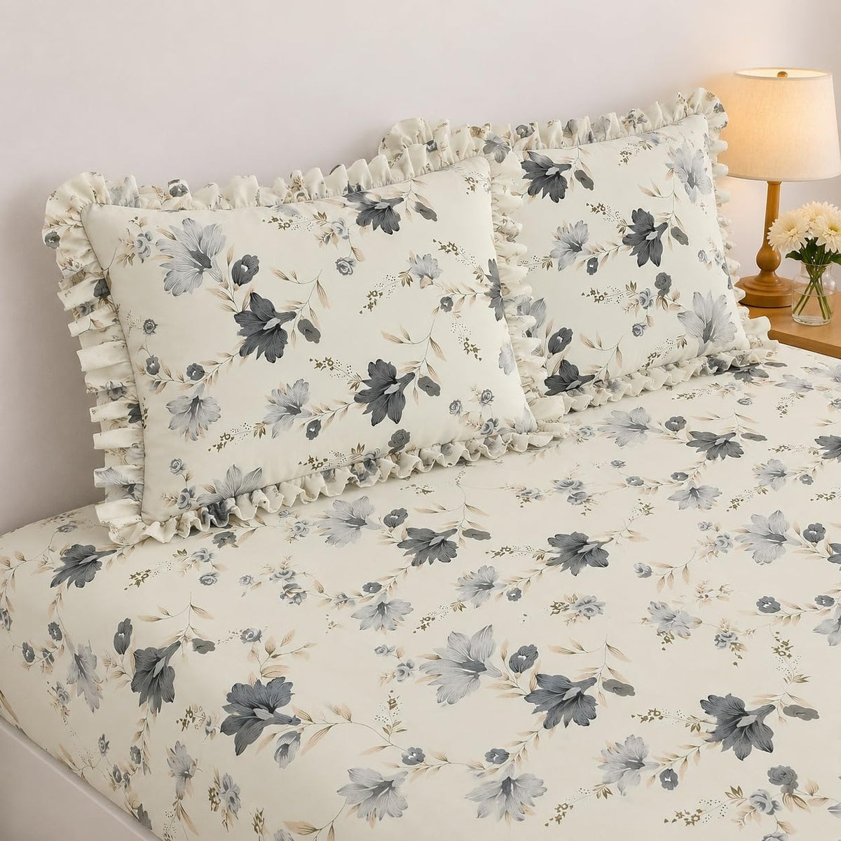 Haley - Frilled - King Fitted Bedsheet (78×72 inches)