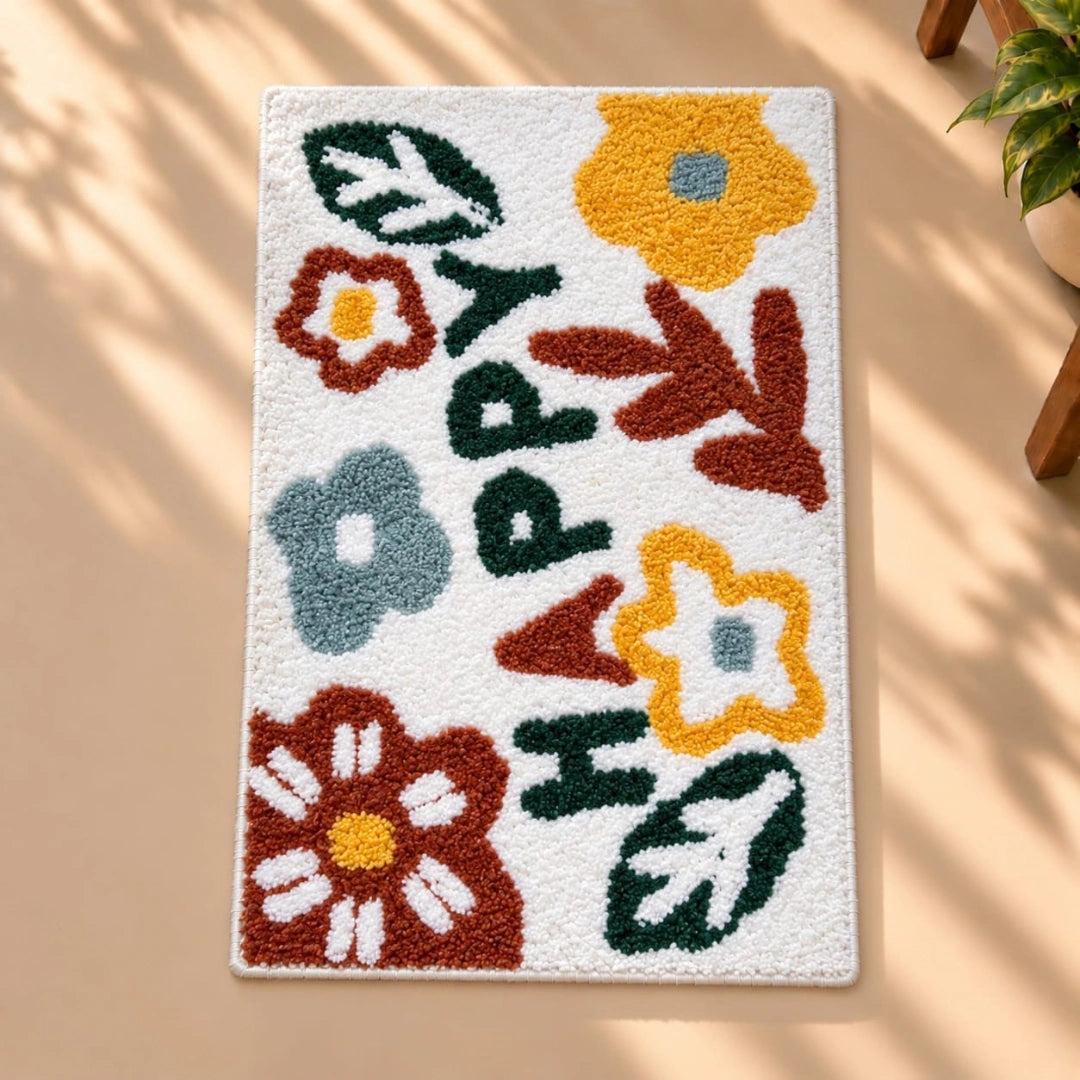 Happy - Anti-Slip Microfibre Doormat (40x60 cm) - Pack of 1