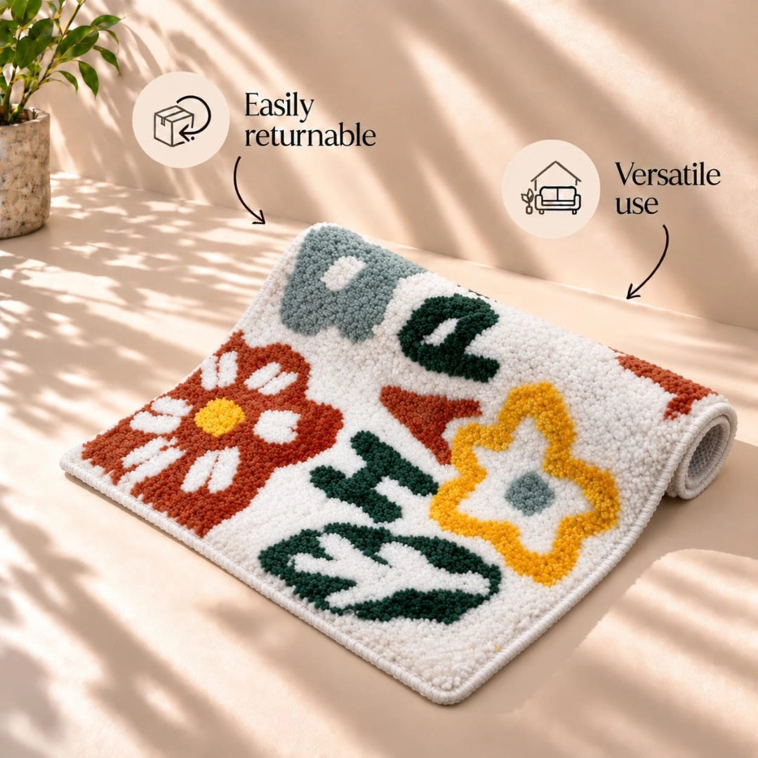 Happy - Anti-Slip Microfibre Doormat (40x60 cm) - Pack of 1