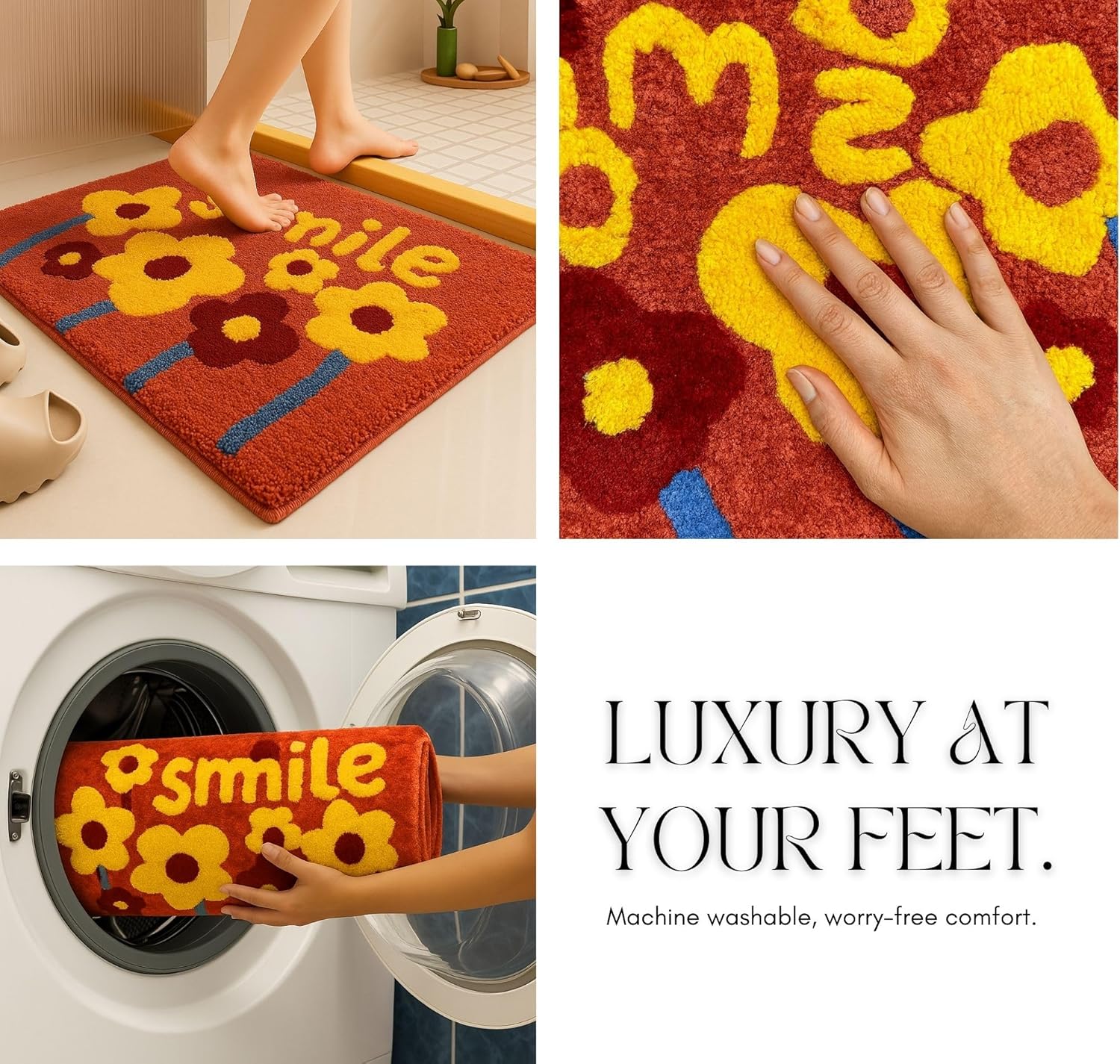 Happy Days - Anti-Slip Microfibre Doormat (40x60 cm) - Pack of 1