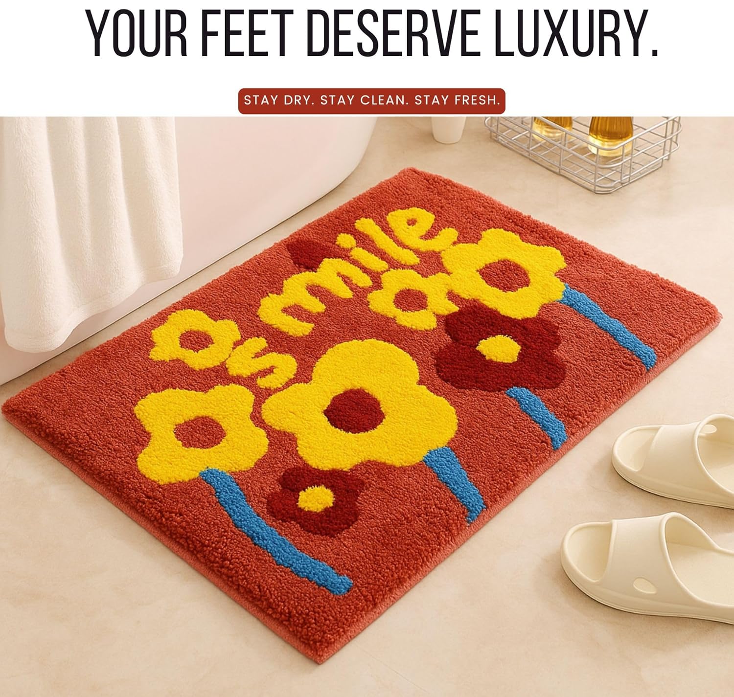 Happy Days - Anti-Slip Microfibre Doormat (40x60 cm) - Pack of 1