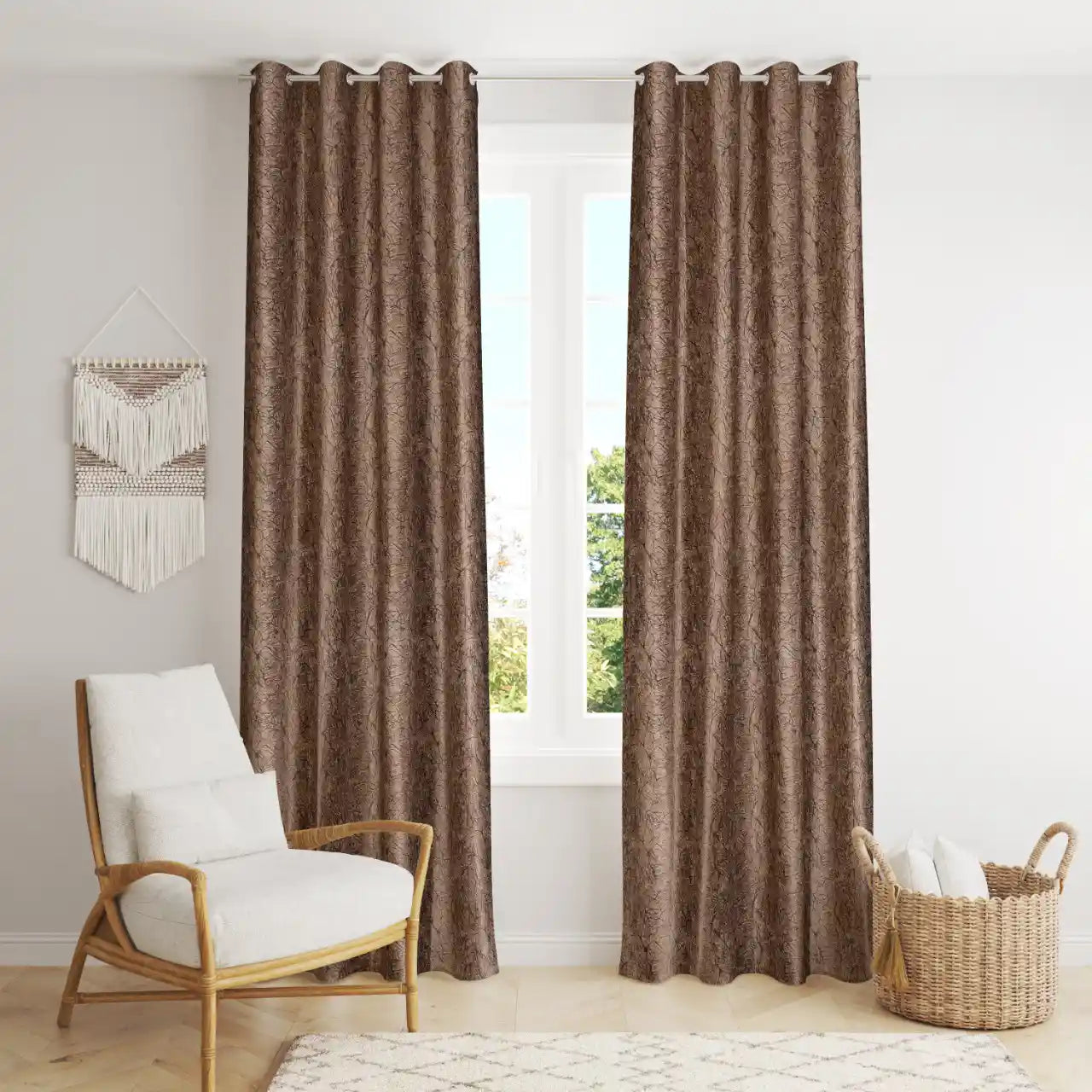 Heather - Brown Curtains (Set of 2)