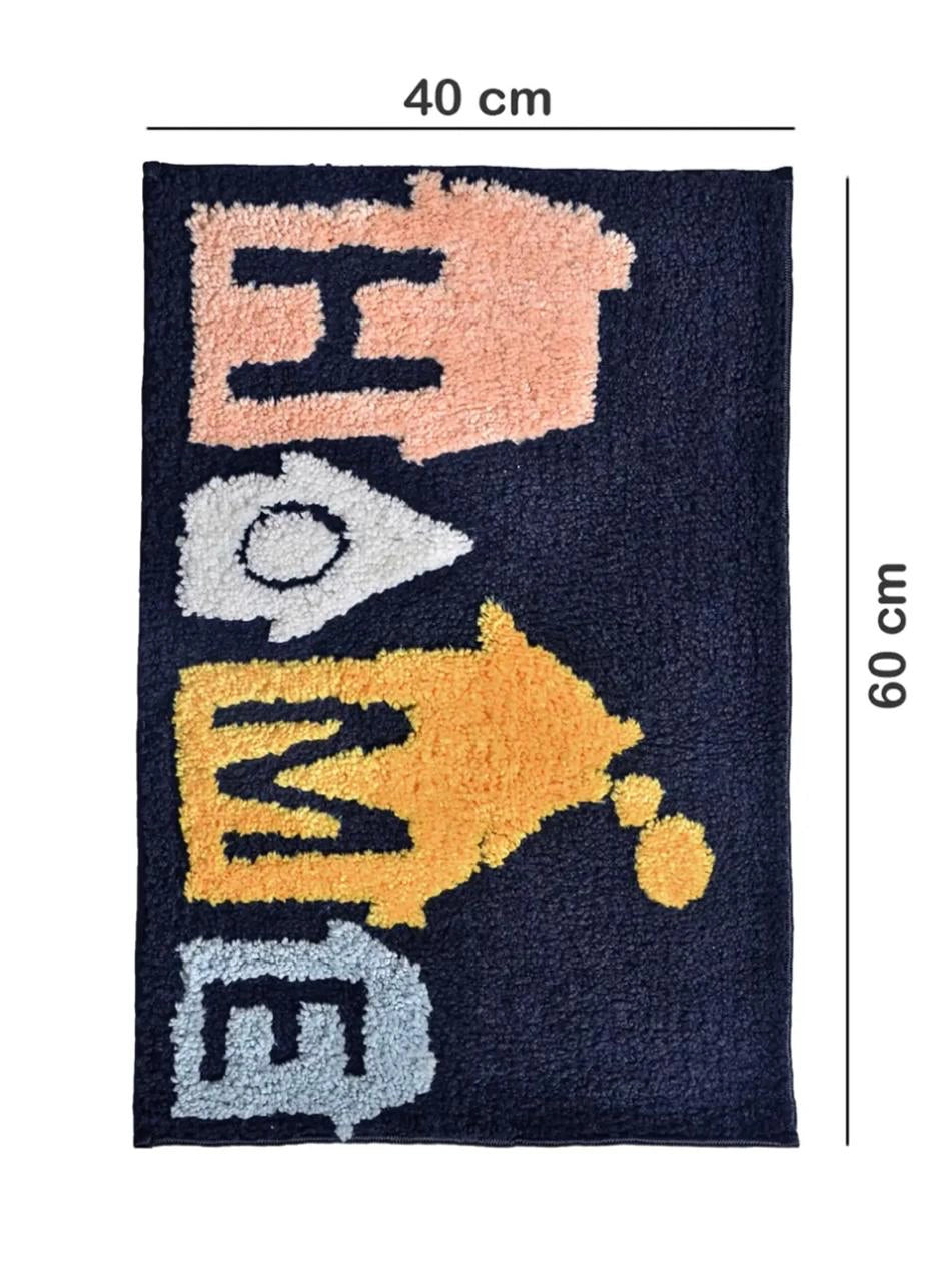 Home Blue - Anti-Slip Microfibre Doormat (40x60 cm) - Pack of 1