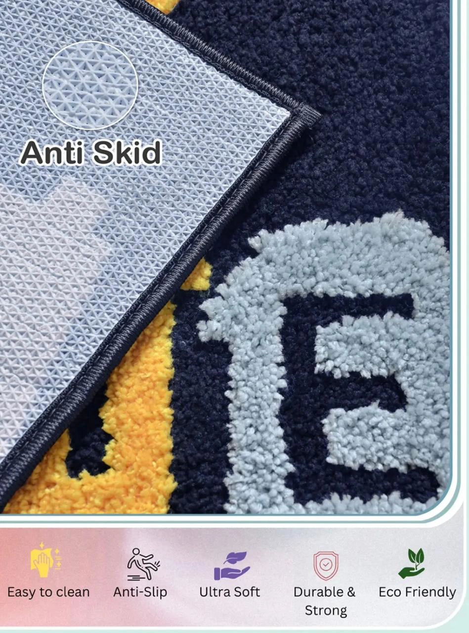 Home Blue - Anti-Slip Microfibre Doormat (40x60 cm) - Pack of 1