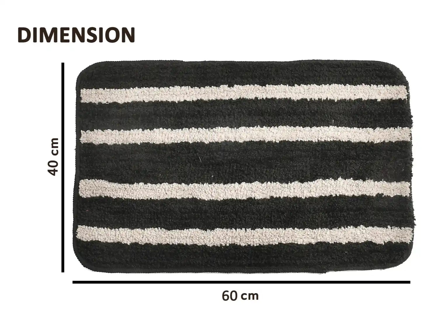Horizon - Black Microfibre Doormat (Pack of 2)