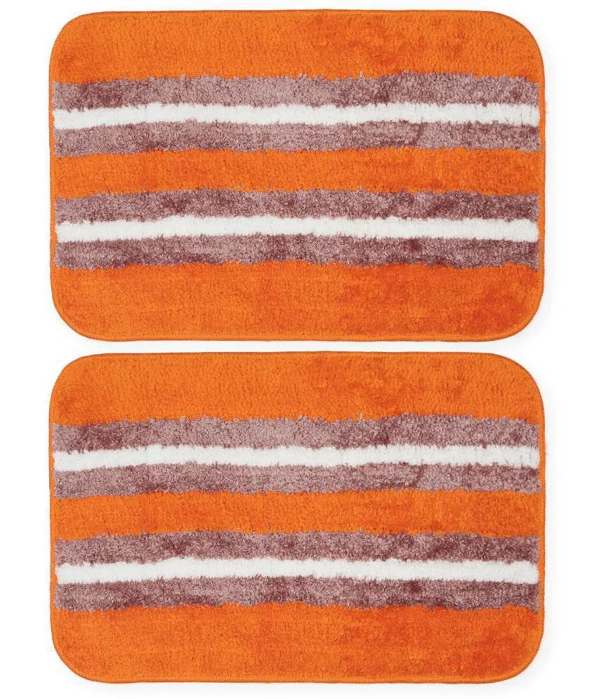 Horizon - Orange Microfibre Doormat (Pack of 2)