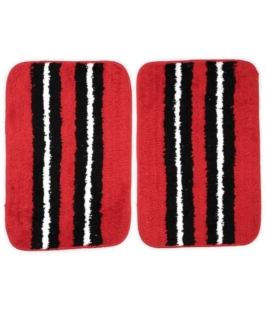 Horizon - Red & Black Microfibre Doormat (Pack of 2)