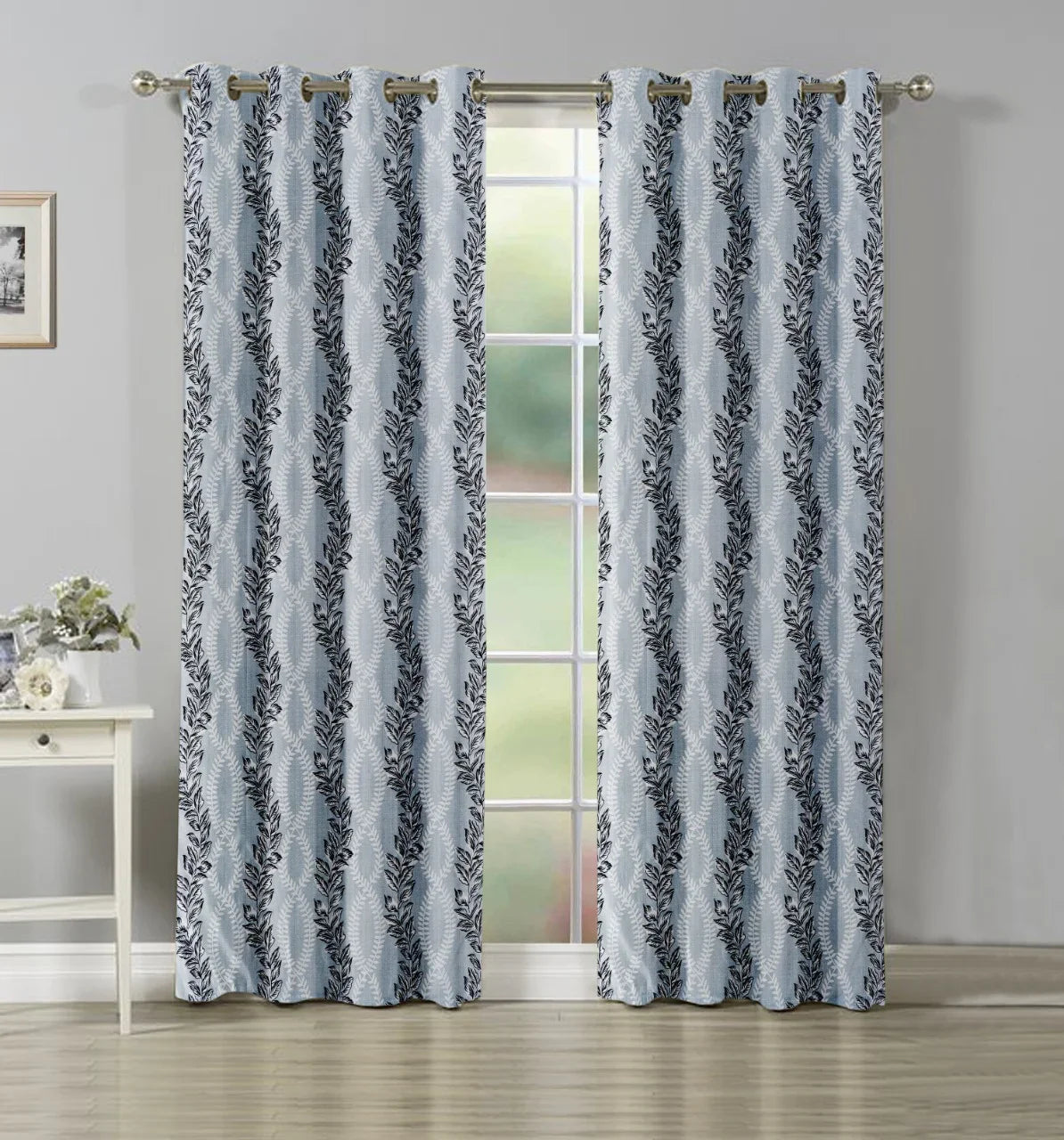 Ivy - Midnight Grey Curtains (Set of 2)