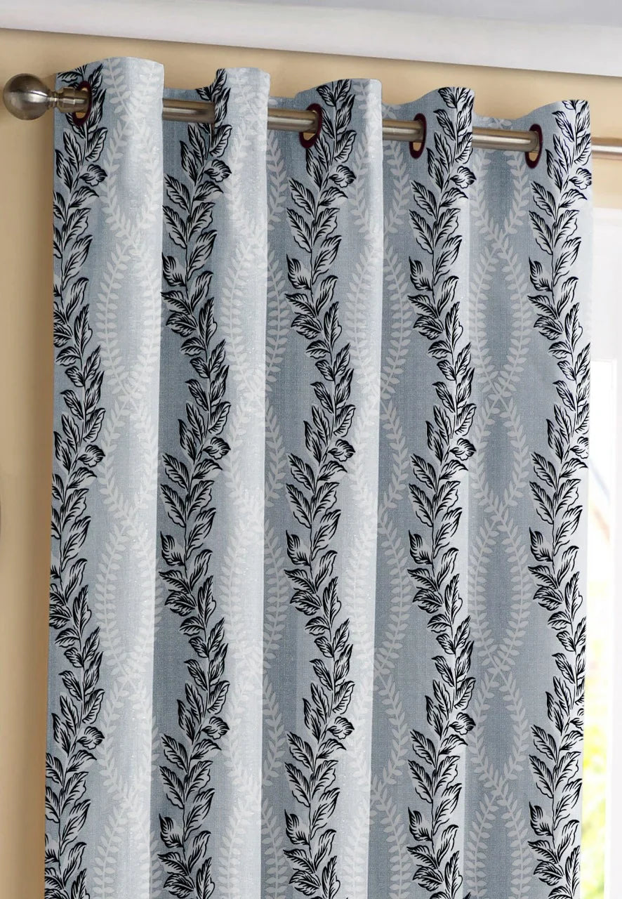 Ivy - Midnight Grey Curtains (Set of 2)