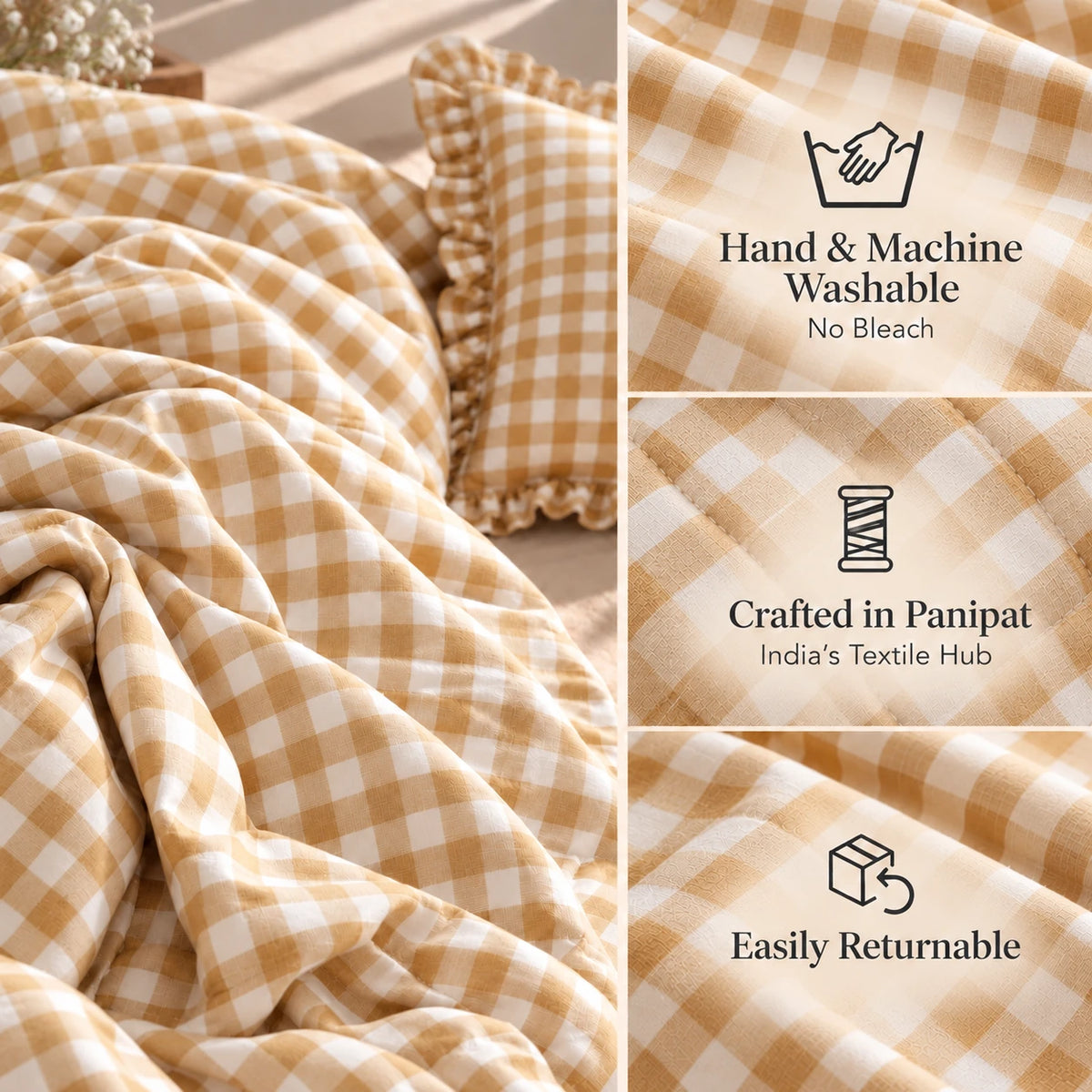 Juliette Dessert - 5 Pieces - Ruffle Frill Bedding Set (90 x 100 inches)