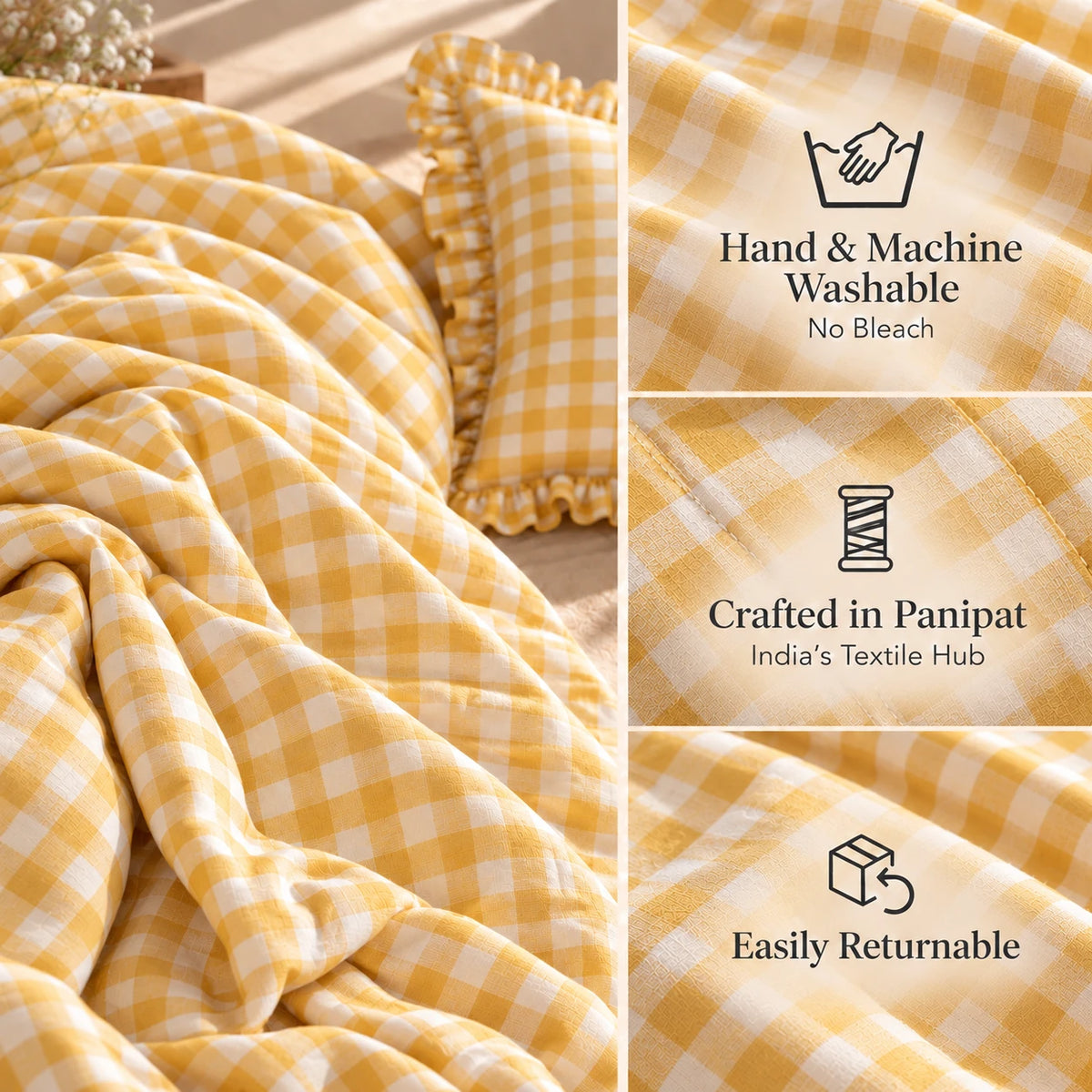 Juliette Marigold - 5 Pieces - Ruffle Frill Bedding Set (90 x 100 inches)