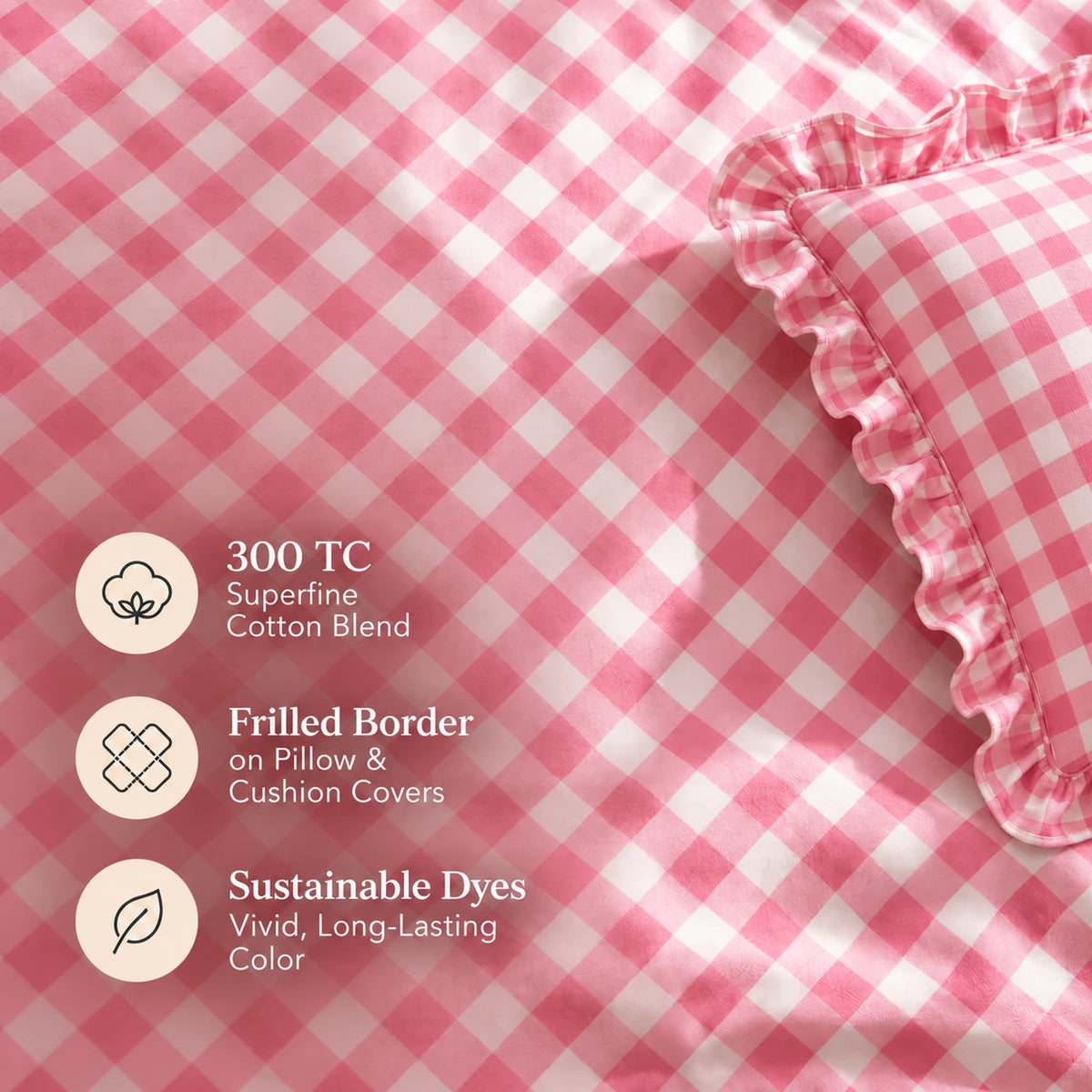 Juliette Rose - 5 Pieces - Ruffle Frill Bedding Set (90 x 100 inches)