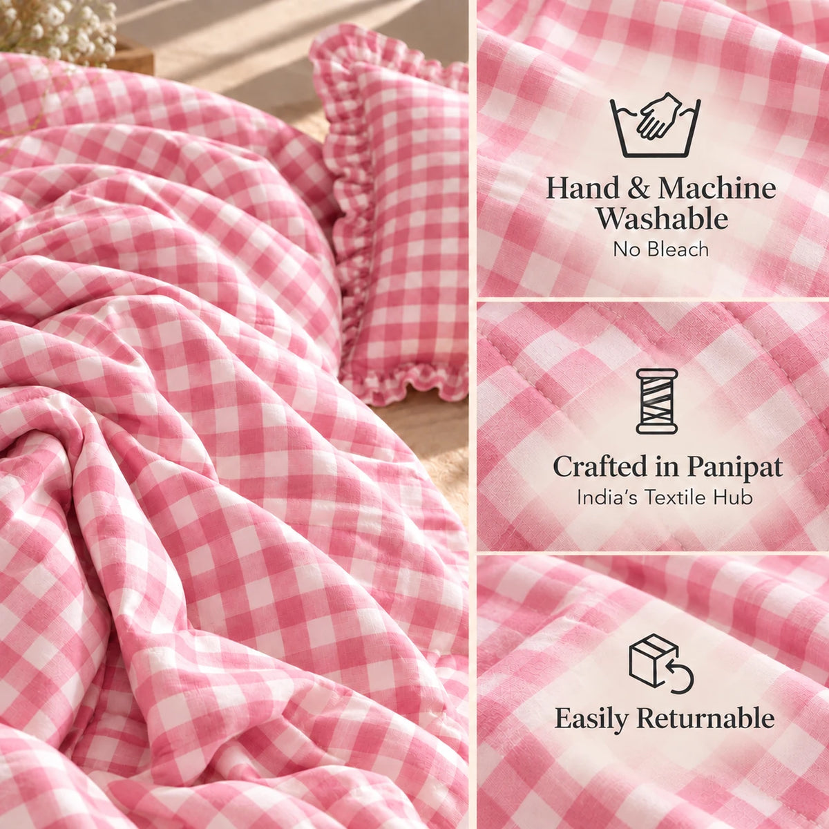 Juliette Rose - 5 Pieces - Ruffle Frill Bedding Set (90 x 100 inches)