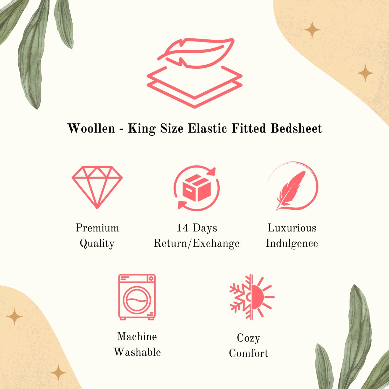 Costa - King - Woollen Fitted Bedsheet (78×72 inches)