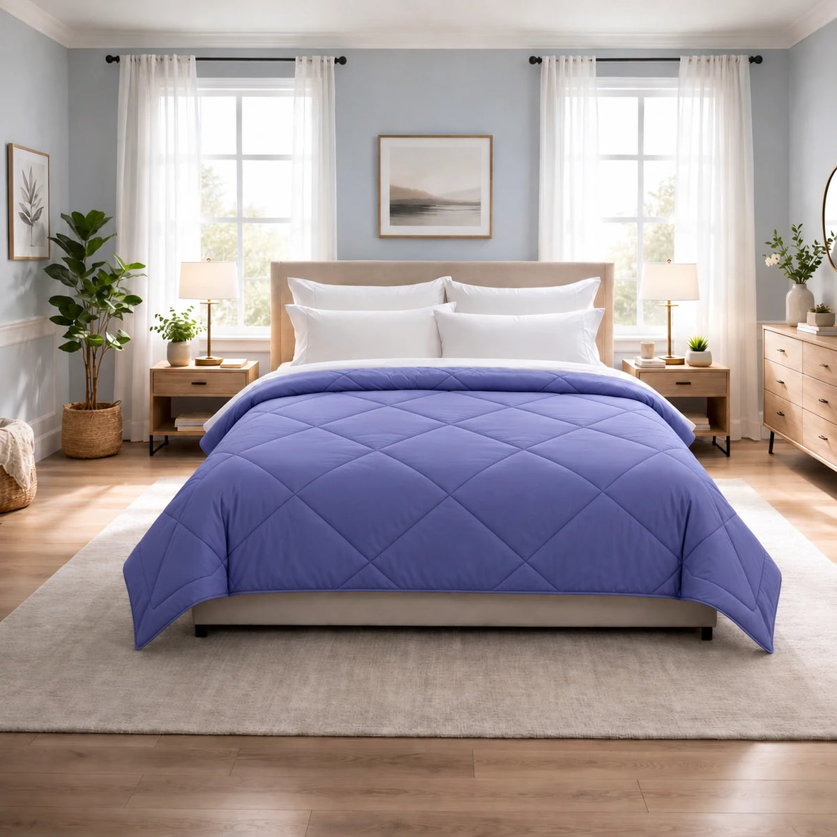 Reversible Double Bed Comforter - Lilac & Lagoon (Prism)