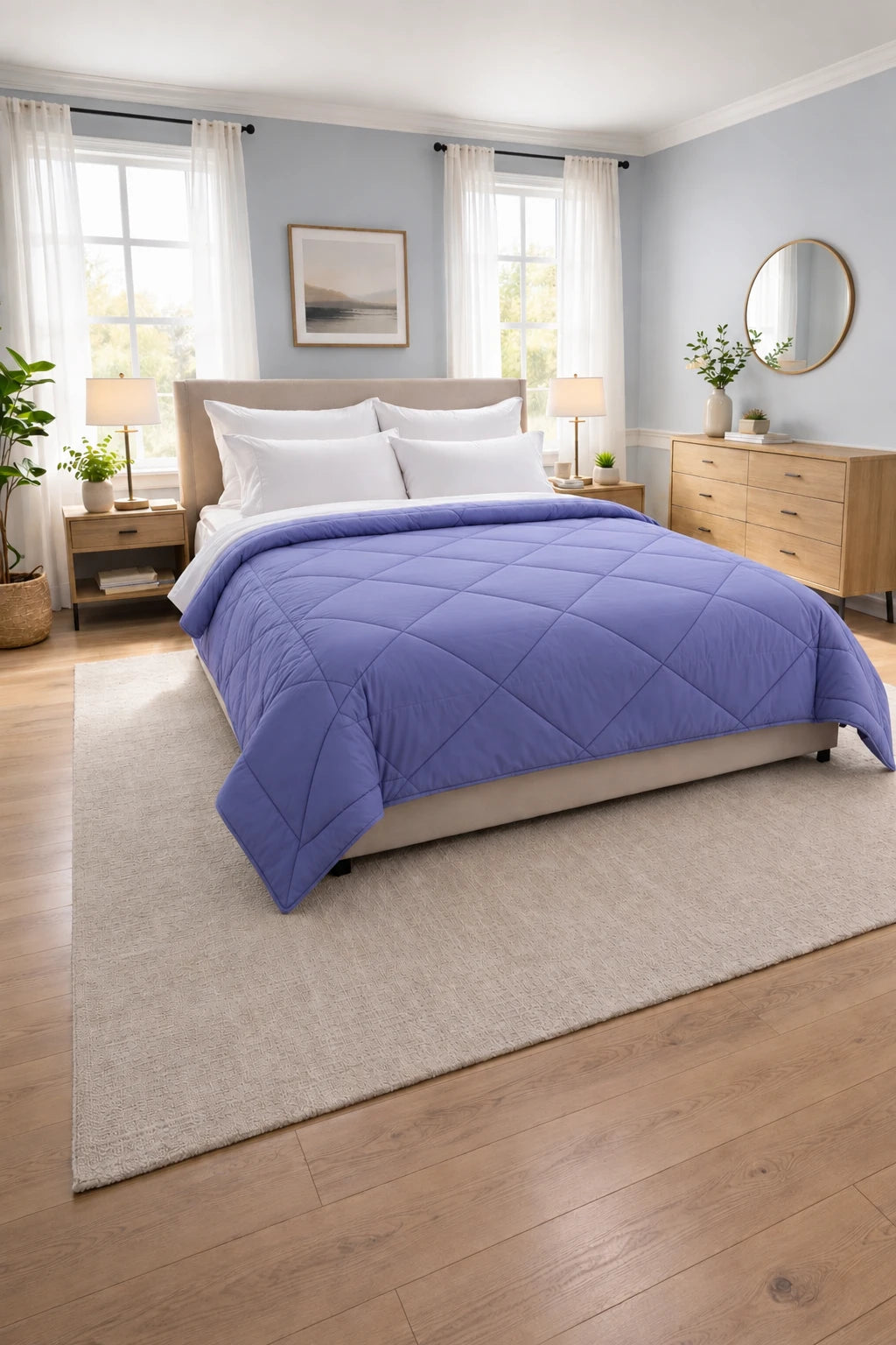 Reversible Double Bed Comforter - Lilac & Lagoon (Prism)