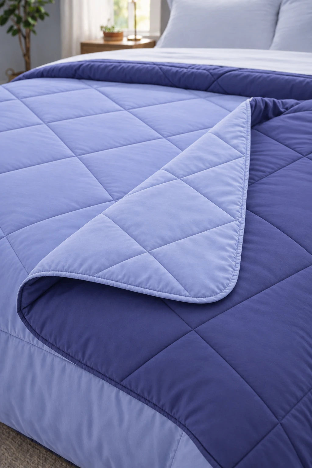Reversible Double Bed Comforter - Lilac & Lagoon (Prism)